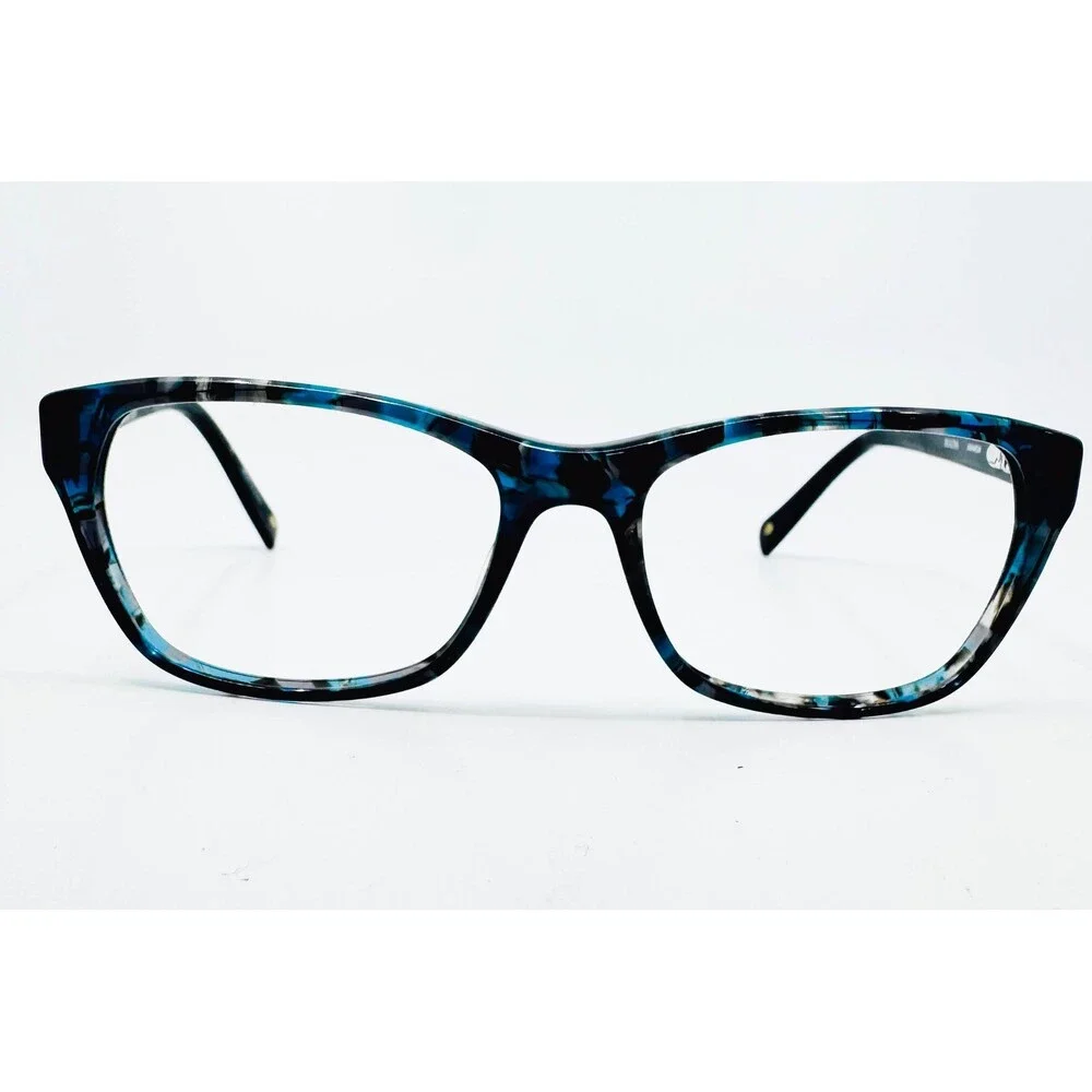 Bulova Eyeglasses Women Teal Blue Marble Anaheim 52-16-135 Full Rim Frame